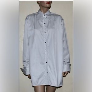 Helmet Lang white and grey oversized blouse —-small